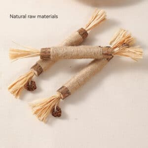 Rustic natural fiber decor accents with twine and dried grass, perfect for eco-friendly styling.