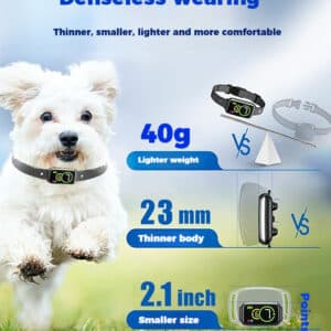 Playful Westie in a grassy field wearing a sleek, lightweight smart collar for comfort.