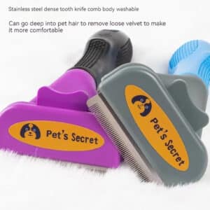 Vibrant ergonomic pet grooming tools for effective detangling and easy cleaning.