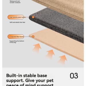 Comfortable pet support with stable base: soft, durable layers for secure resting.