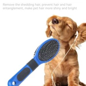 Golden puppy relaxing with earbuds, showcasing the joy of grooming and pet care.